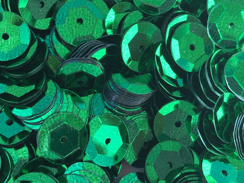 Golden Leaf Sequins 8mm 800/Pkg Emerald Green - Image 1